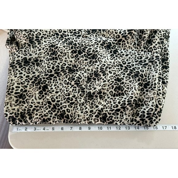 Vince Camuto Women's Leopard Print Drawstring Dress Size 4 Long Sleeve Scoop Hem - Picture 9 of 10